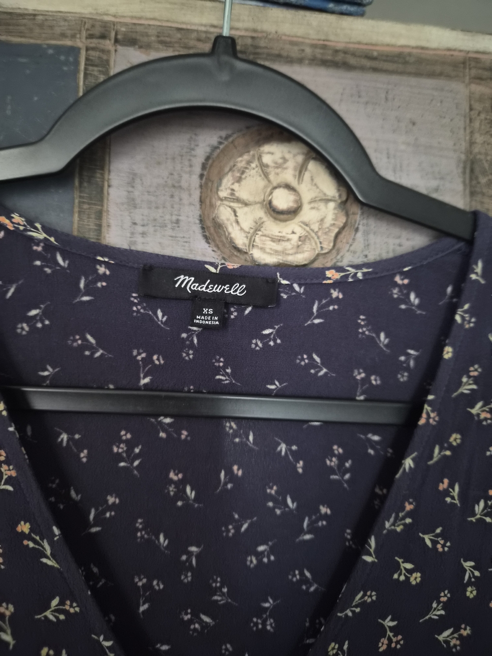 Madewell Navy Floral Midi Dress - Picture 4 of 5